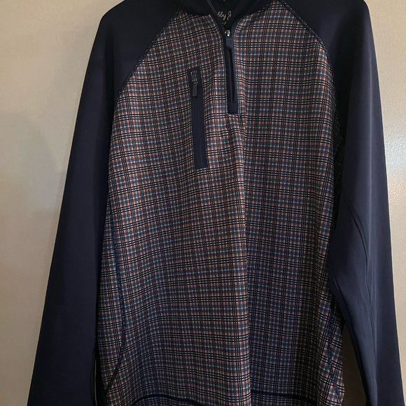 Bobby Jones Men's Xh20 Performance Grid Print Pullover Golf Jacket Size XL - Picture 1 of 4